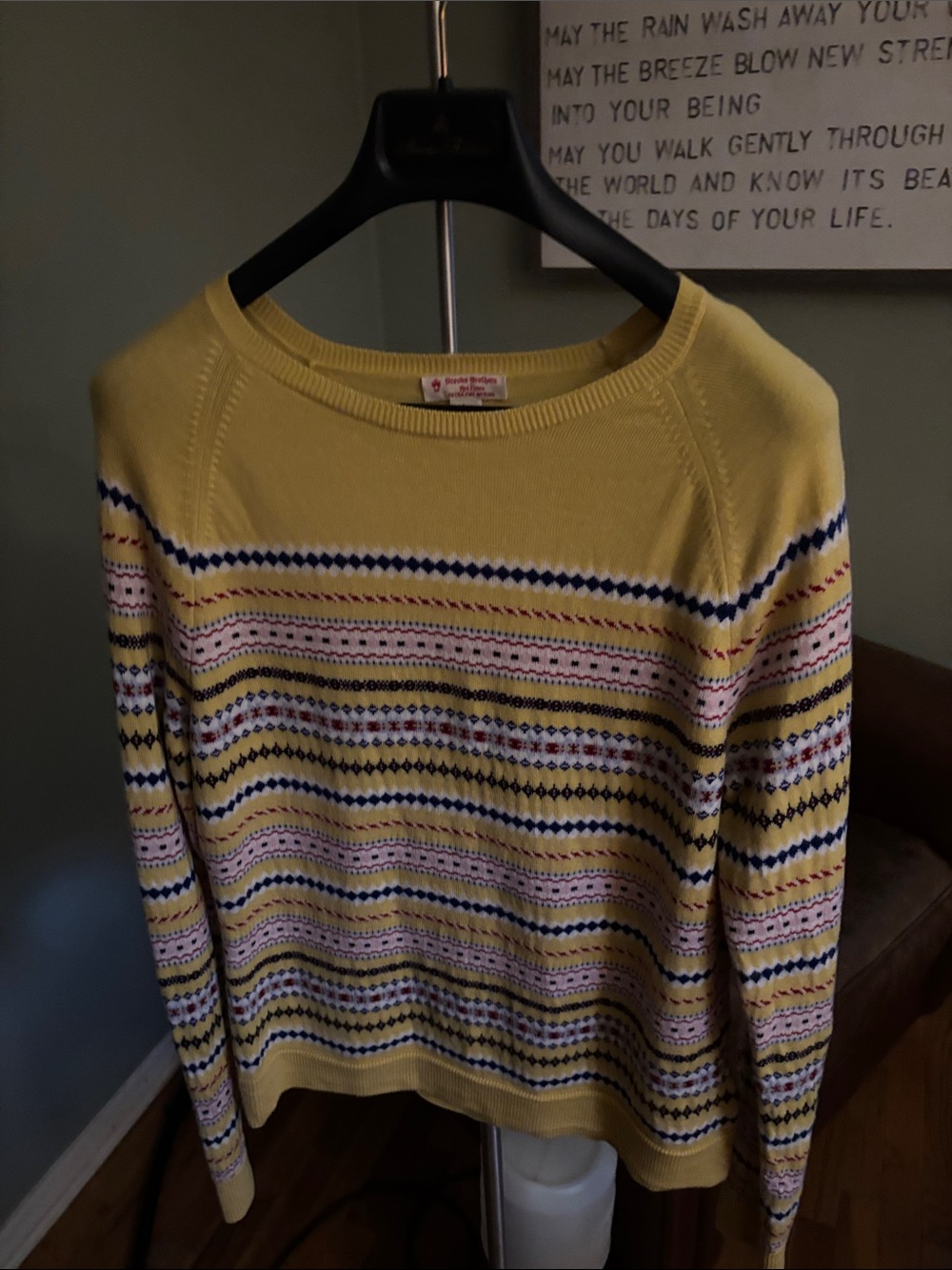 Brooks Brothers Fair-aisle Yellow Patterned Crewneck Sweater - Women